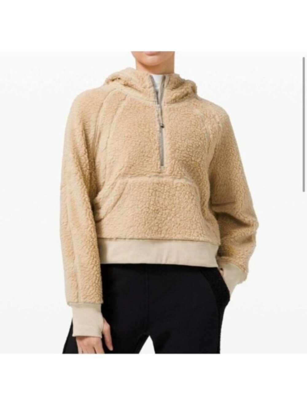 Lululemon Athletica | Tan Sherpa Oversized Scuba Hoodie Size M/L